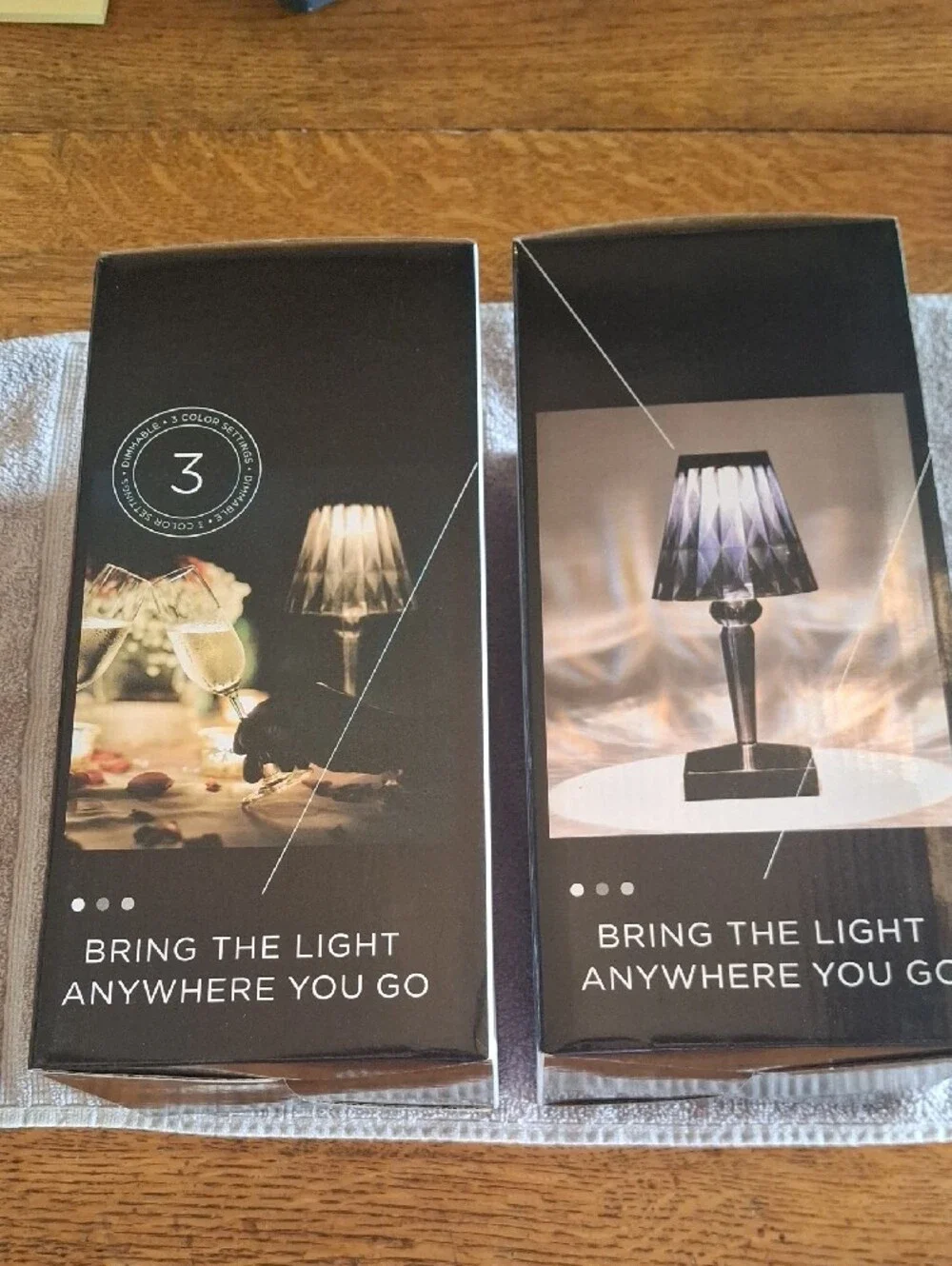 G Home Collection Rechargeable Touch Lamp - Black and Silver Accent